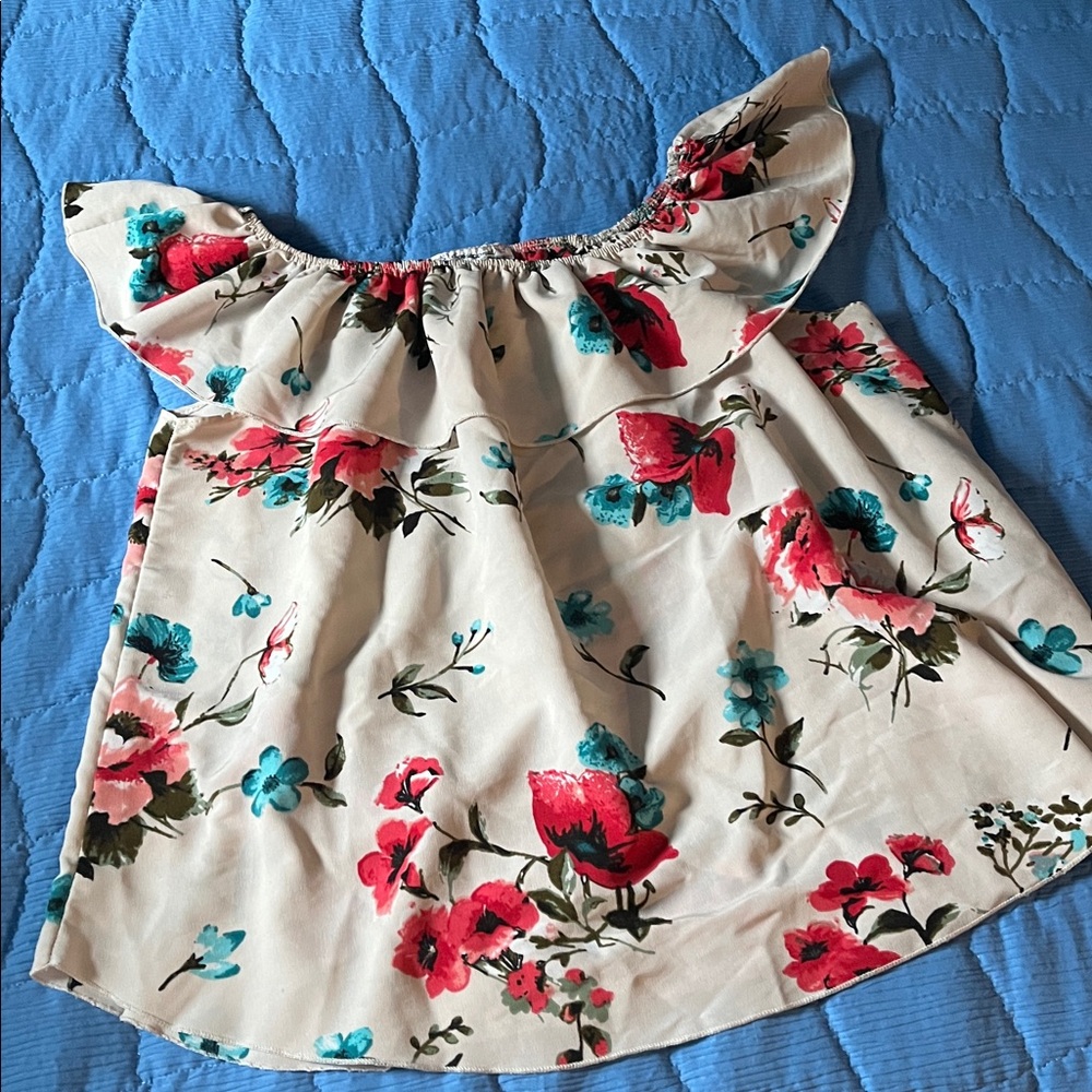 Sensational Collection Off the Shoulder Floral Top Blouse Size 3X